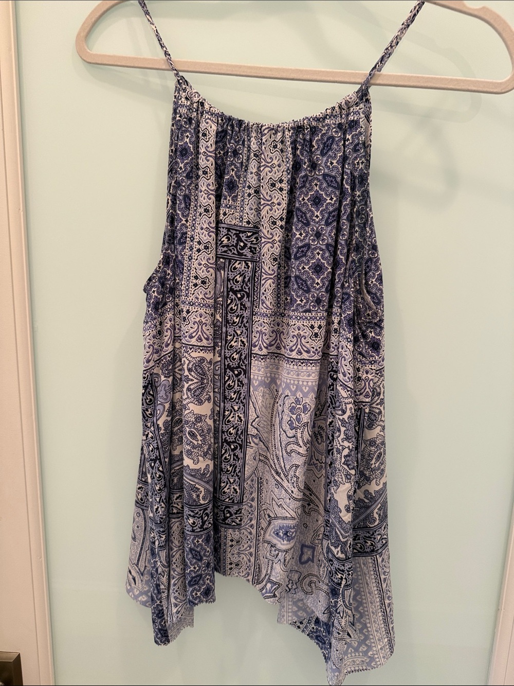 Joie Blue and White Paisley Print Tank Top